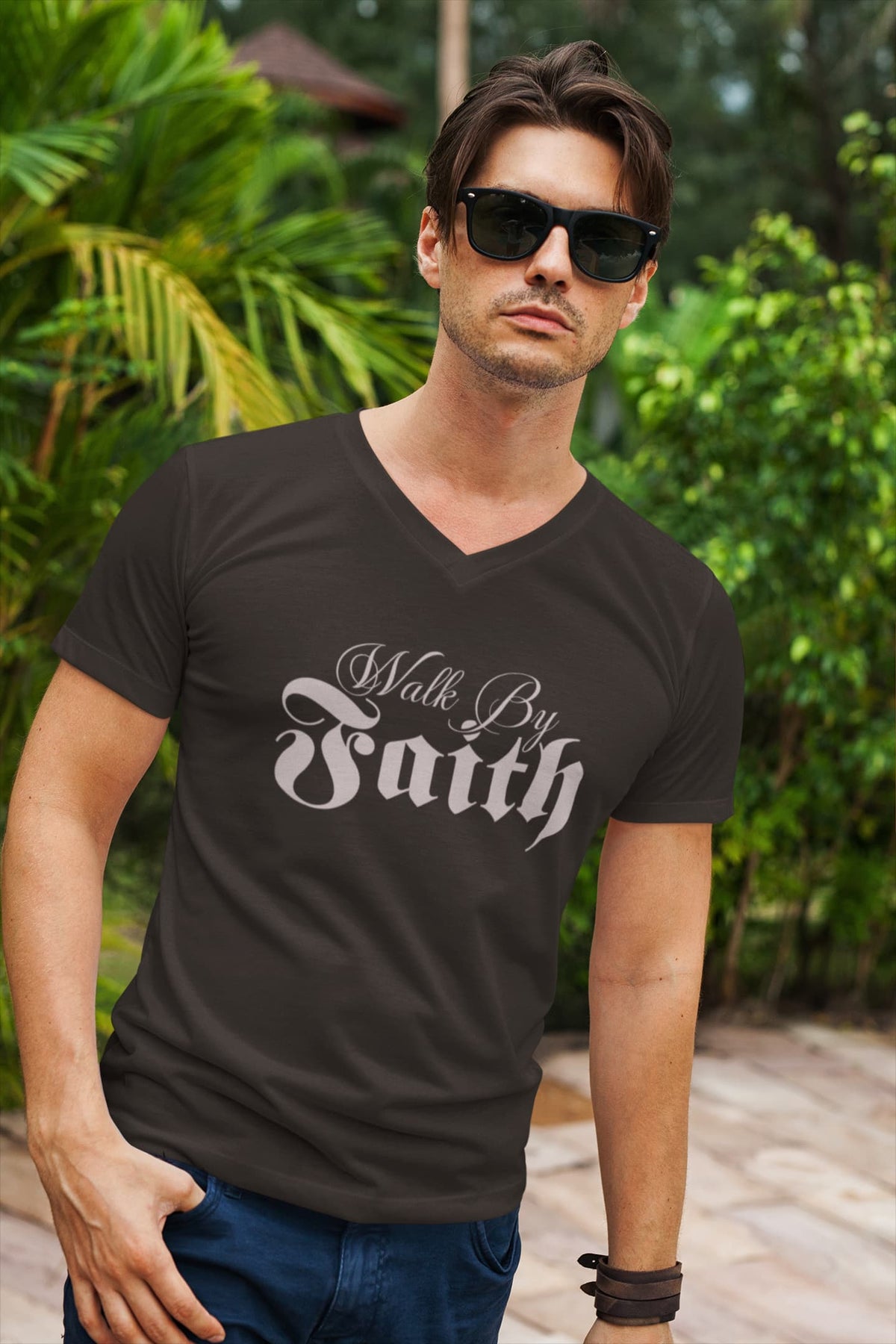 Karavirs® Belief Black graphic tee for men India