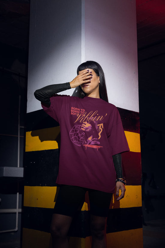 UNISEX BURGUNDY OVERSIZED T-SHIRT 
