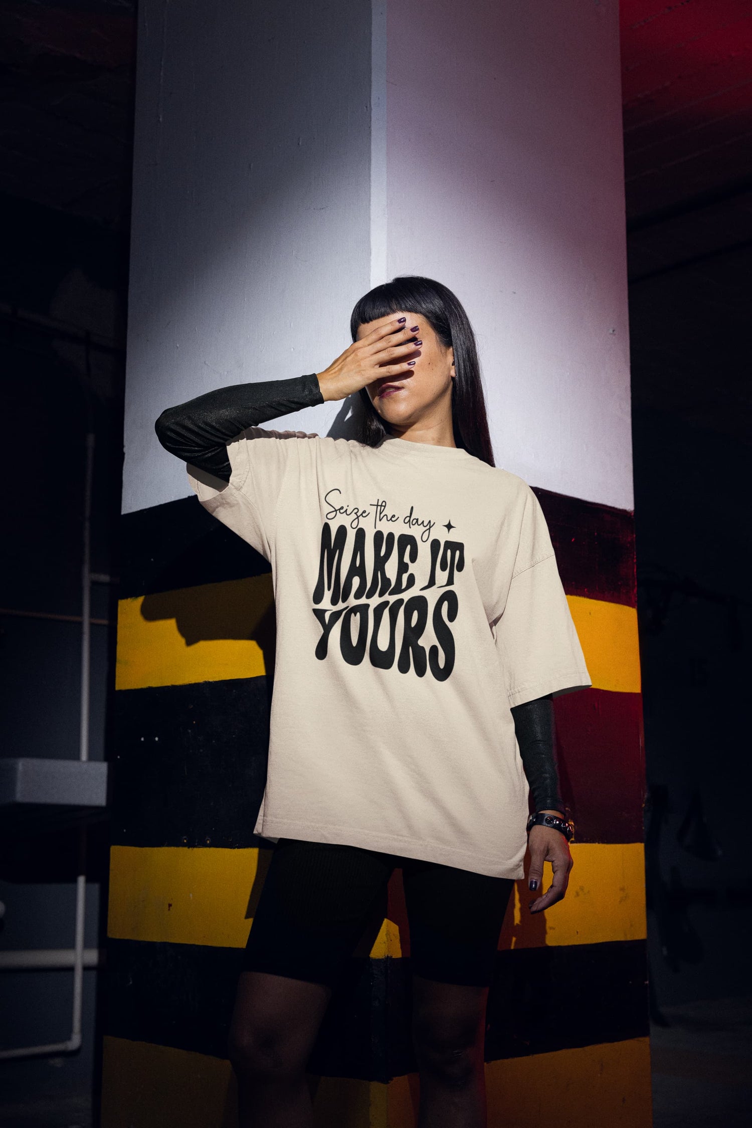 WOMENS OFF WHITE OVERSIZED T-SHIRT