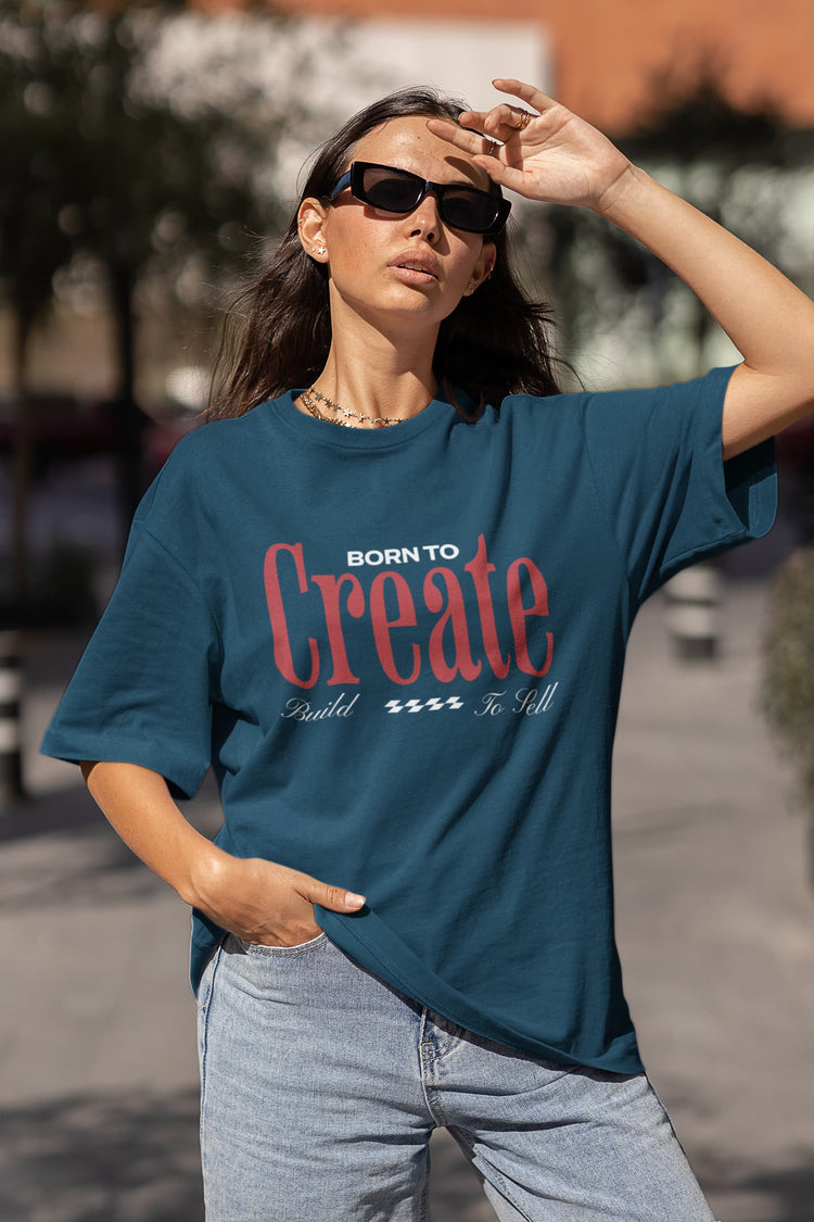 UNISEX NAVY BLUE OVERSIZED T-SHIRT