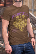 Men's Coffee Brown Round Neck T-shirts