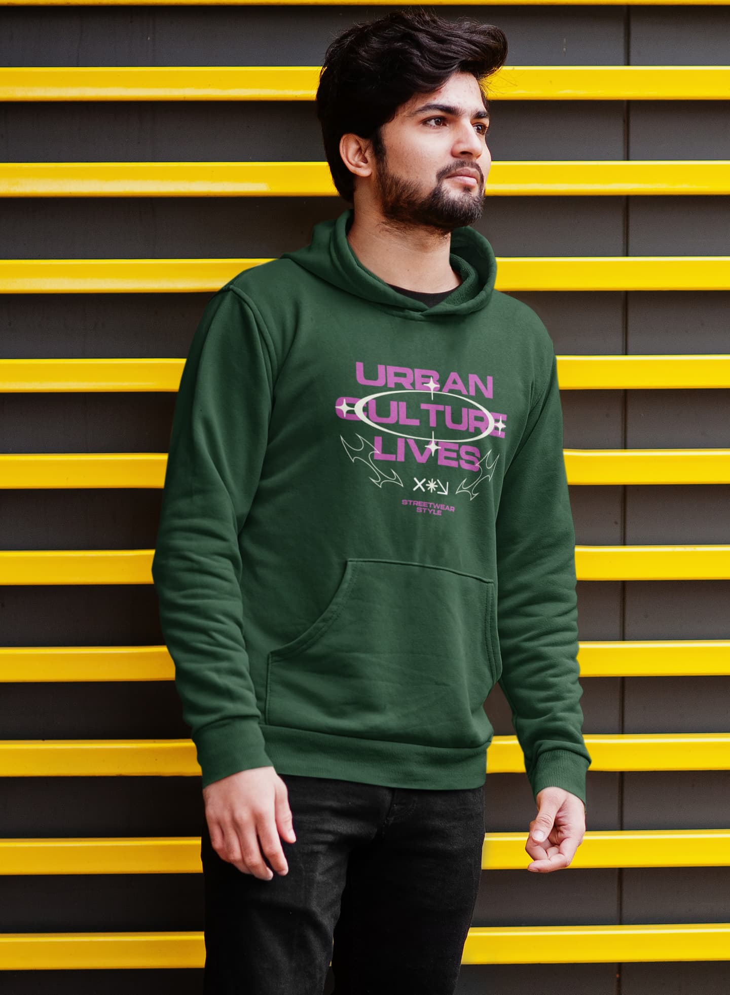 MENS OLIVE GREEN HOODIES