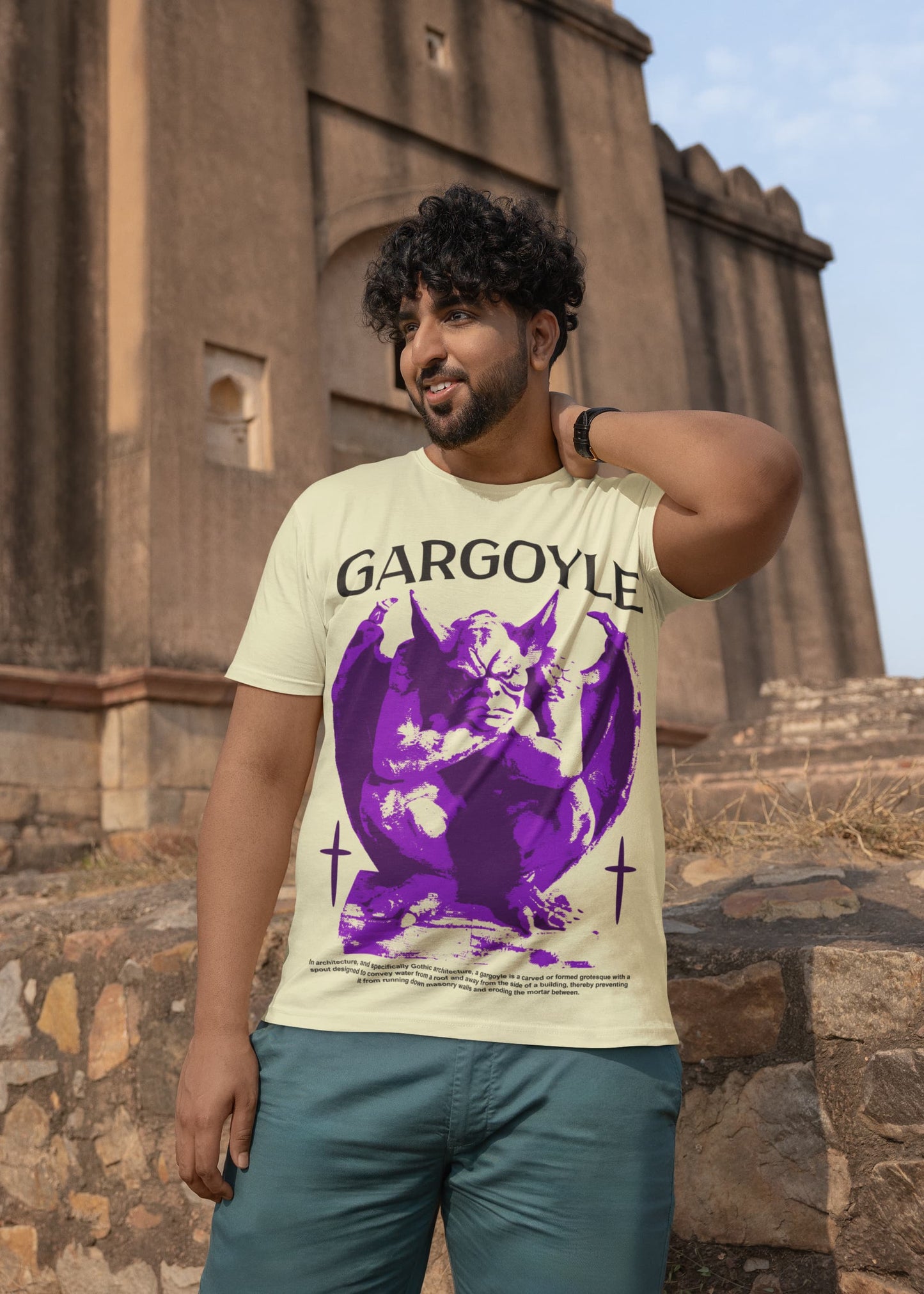 Men's Almond Round Neck T-shirts