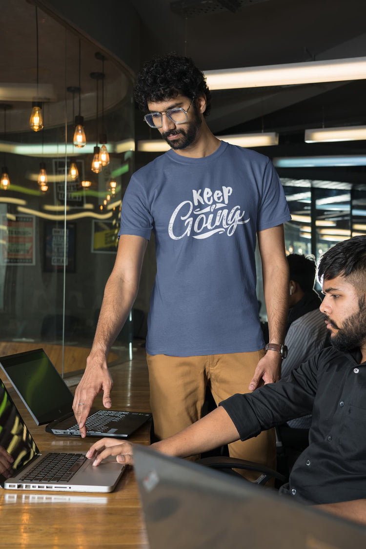 MENS SMOKE BLUE ROUNDNECK T-SHIRT
