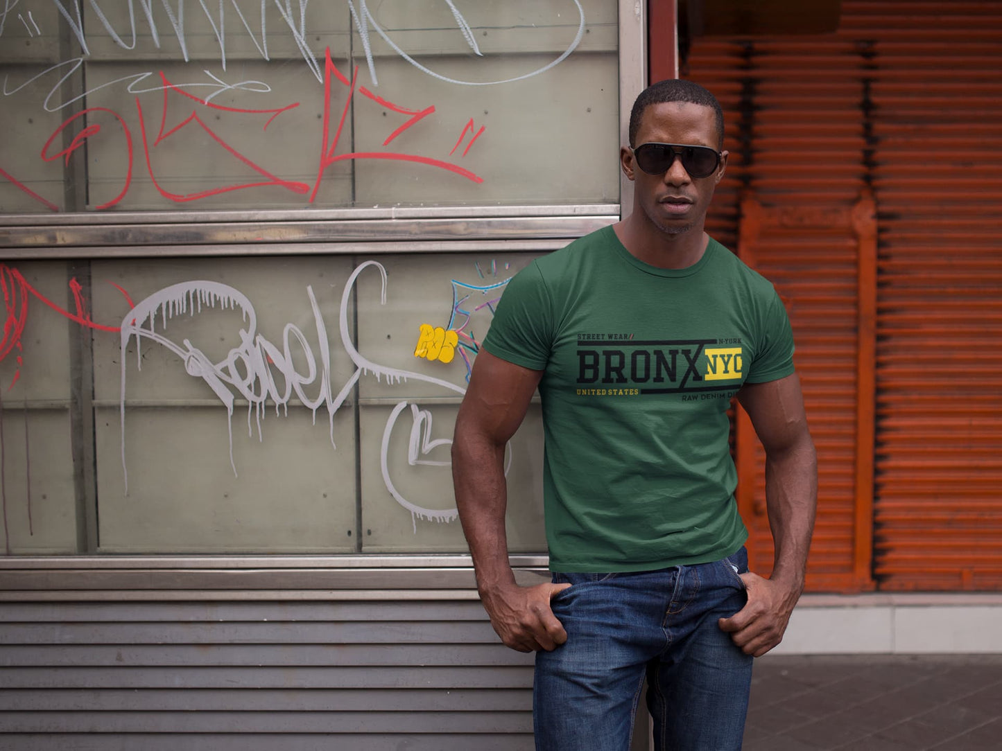 Men's Olive Green Round Neck T-shirt