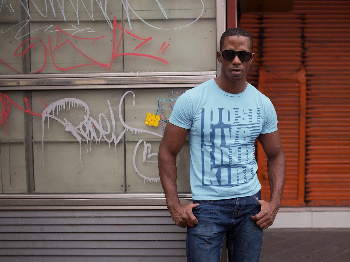 Men's Surf Blue Round Neck T-shirts