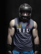 Person wearing a black helmet and &