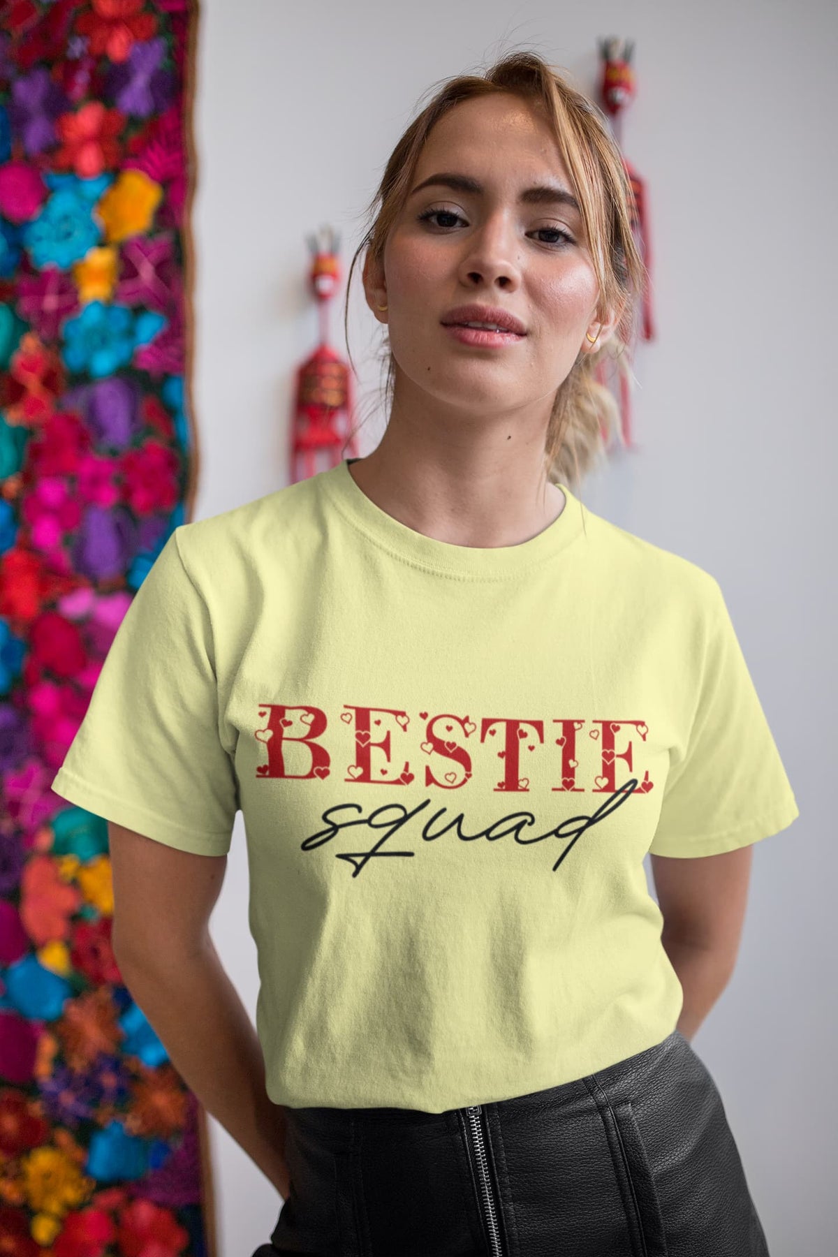 Women's Butter Yellow Round Neck T-shirts