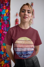 Women's Maroon Round Neck T-shirts