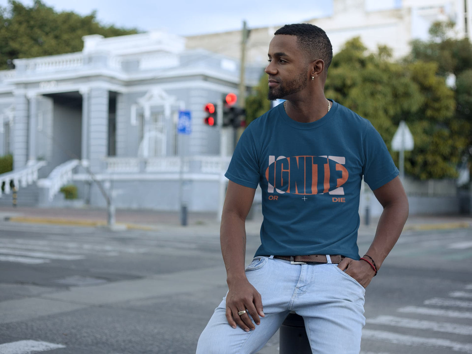 MENS NAVY BLUE ROUNDNECK T-SHIRT