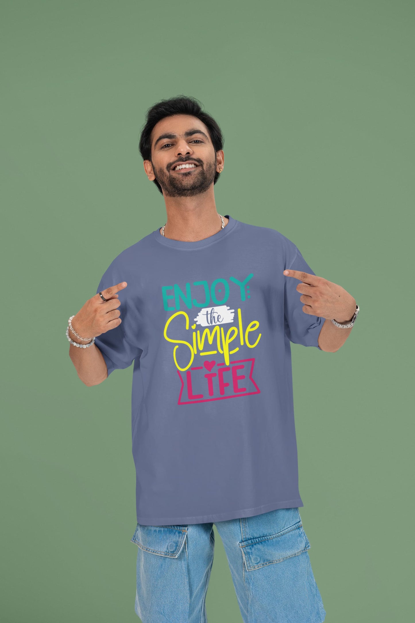 MENS STEEL GREY OVERSIZED ROUNDNECK T-SHIRT