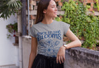 Women's Melange Grey Round Neck T-shirts