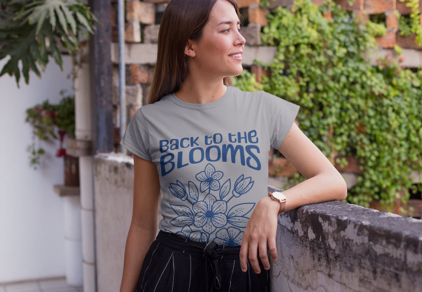 Women's Melange Grey Round Neck T-shirts