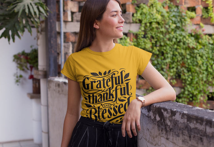 Women’s Golden Yellow Round Neck T-shirts