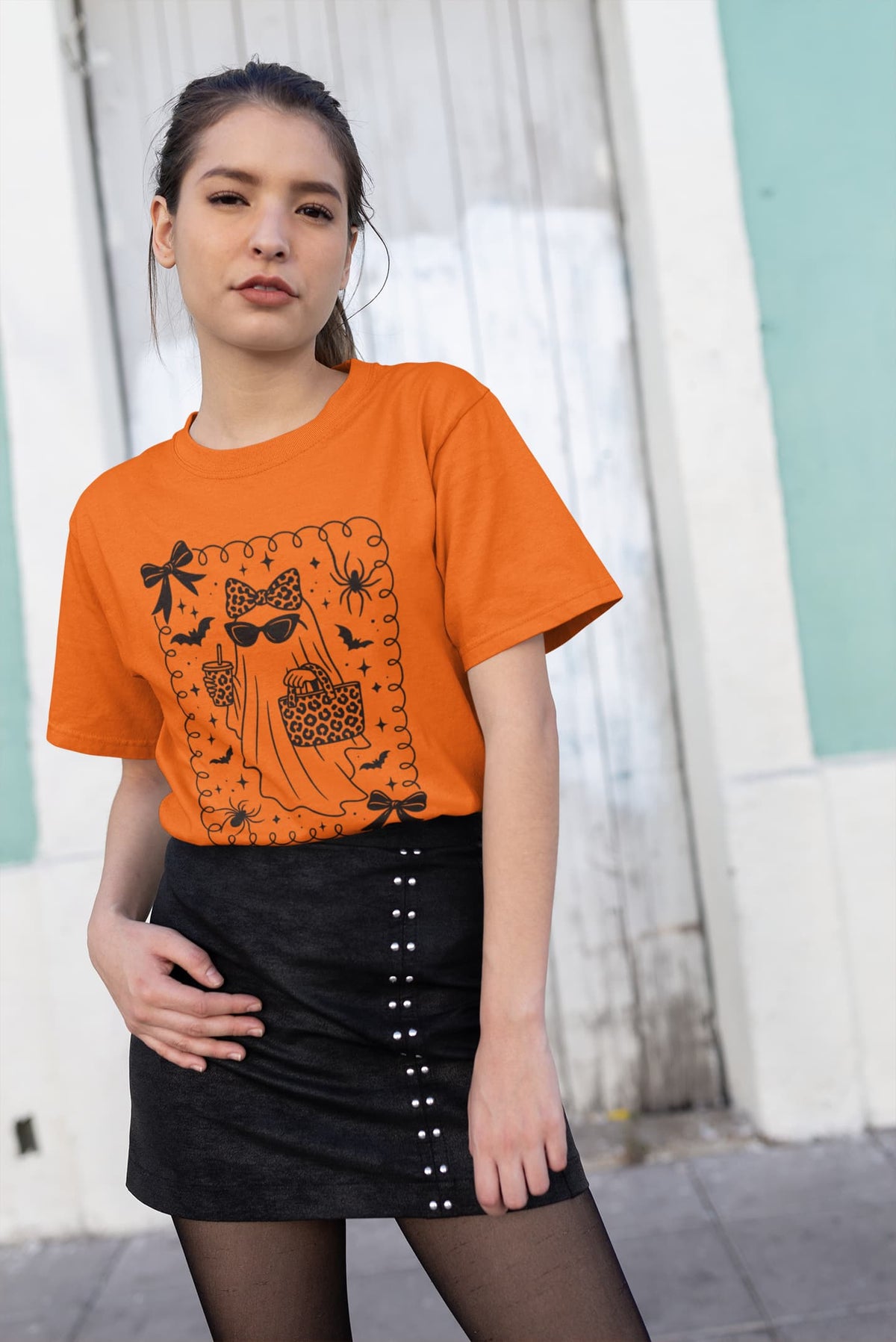 Women's Orange Round Neck T-shirts