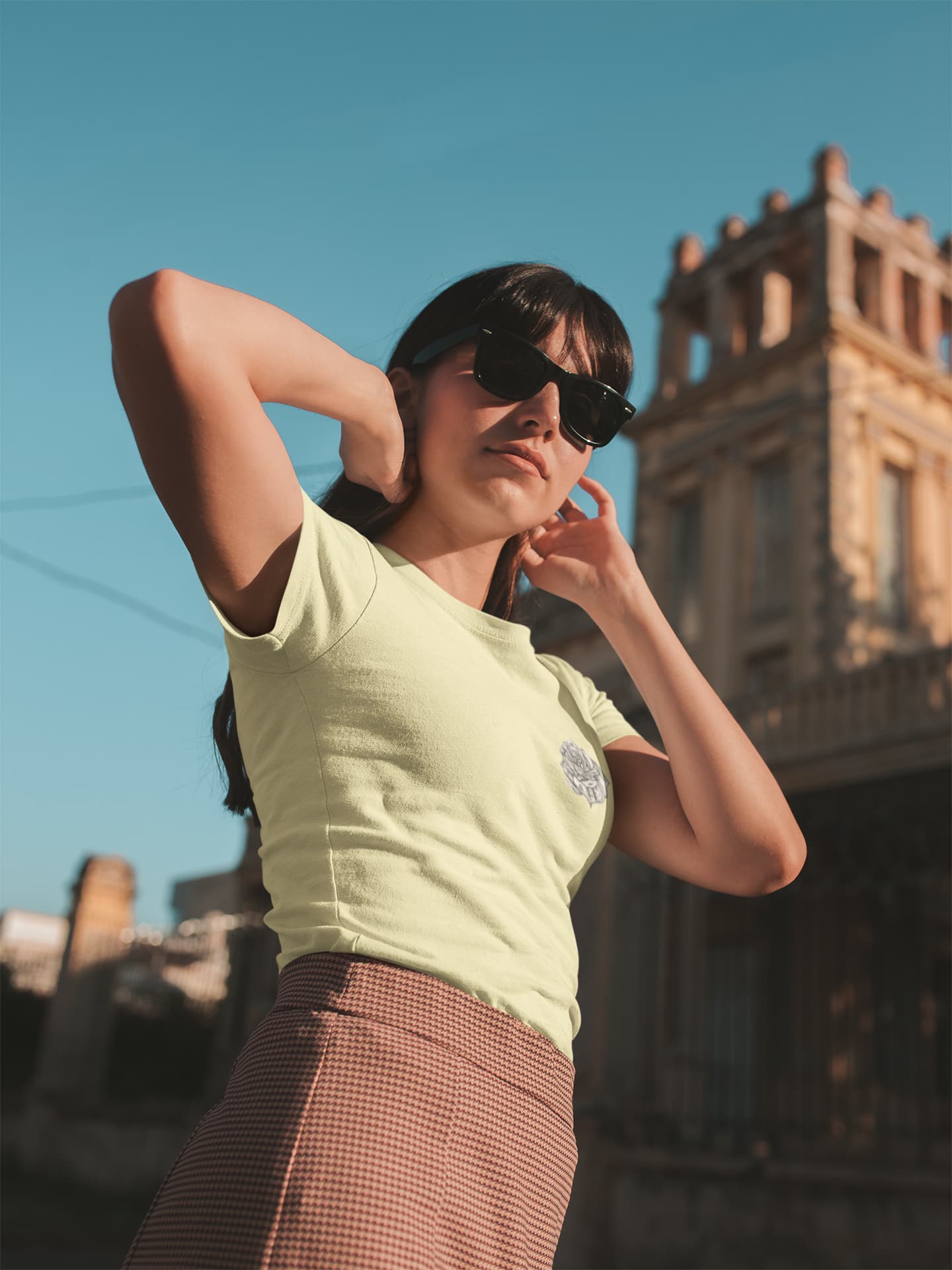 Women's Butter Yellow Round Neck T-shirt
