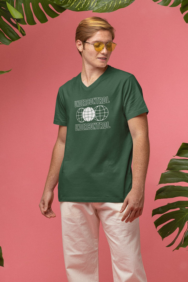 MENS OLIVE GREEN VNECK T-SHIRT