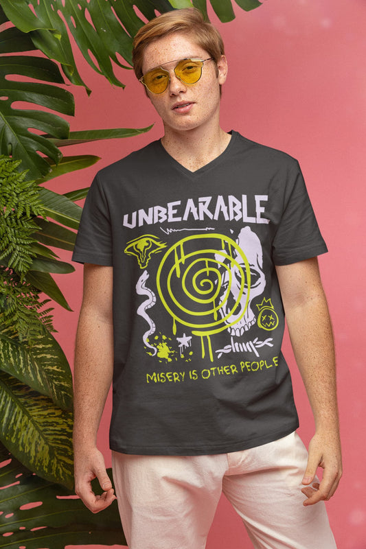 Men's Black V-neck T-shirts