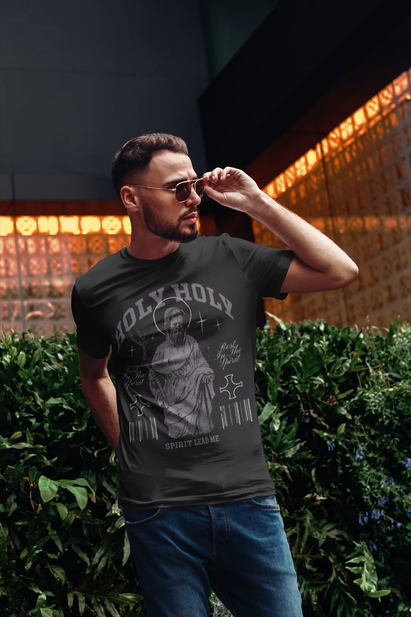 Men's Black Round Neck T-shirts
