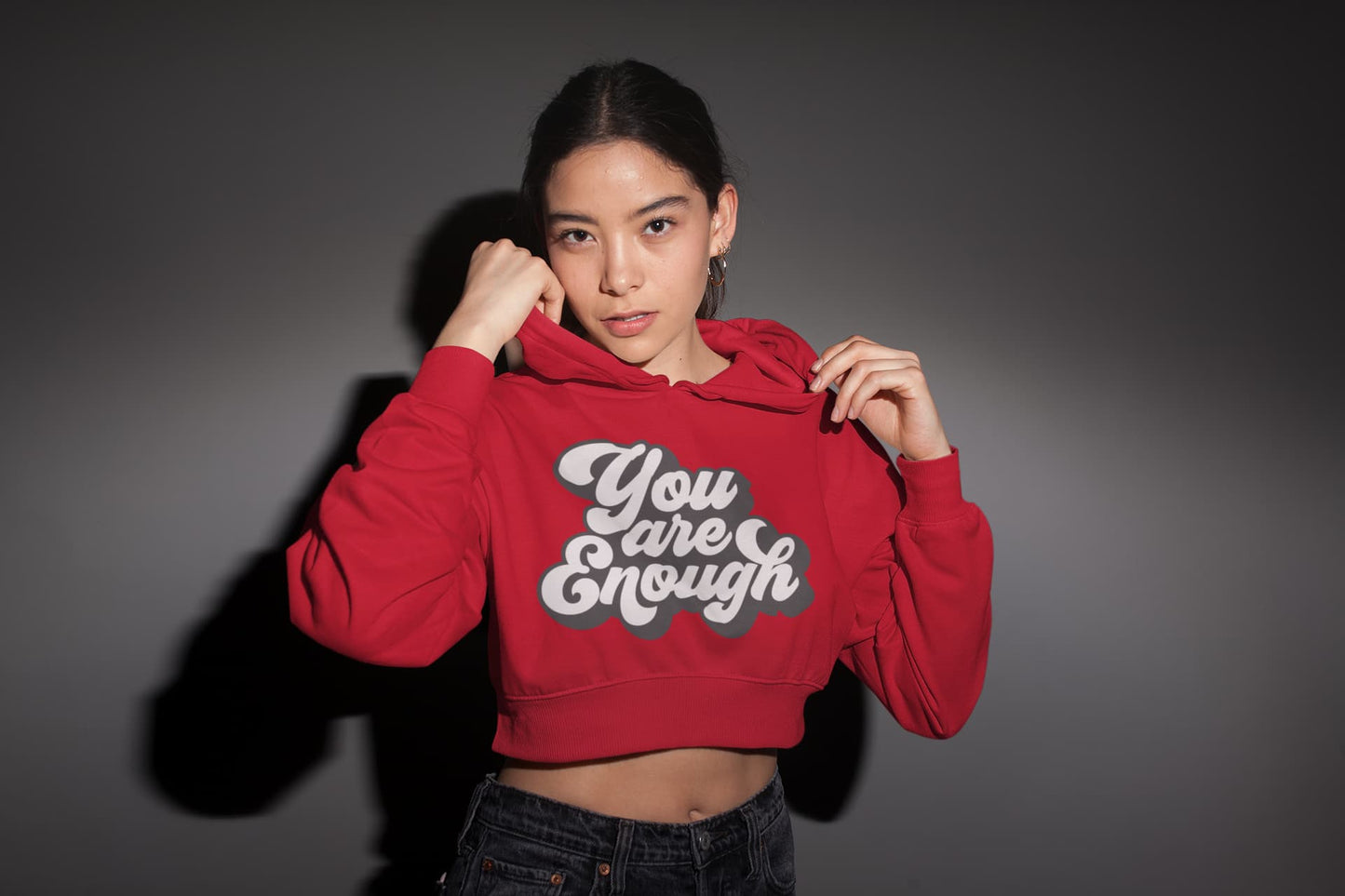 Women's Red Crop Hoodies