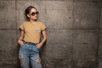 Women's Mustard Yellow Round Neck T-shirt