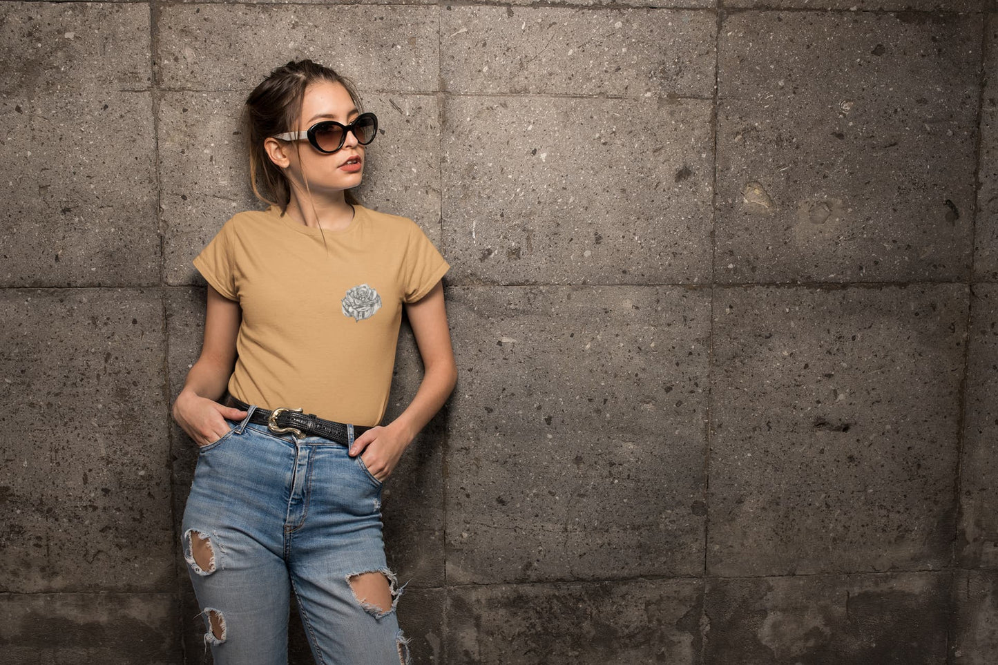 Women's Mustard Yellow Round Neck T-shirt