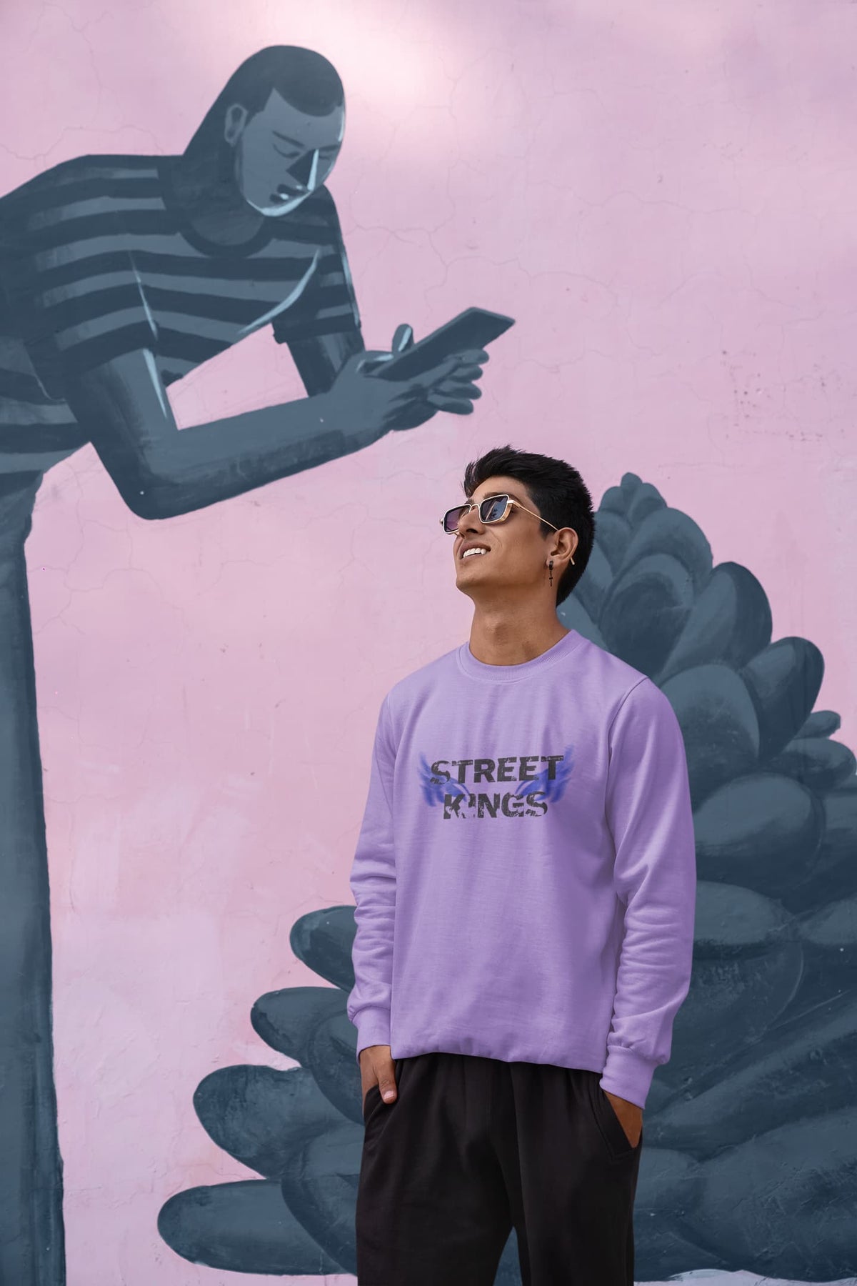 Karavirs® Street Iris Lavender sweatshirt for men India