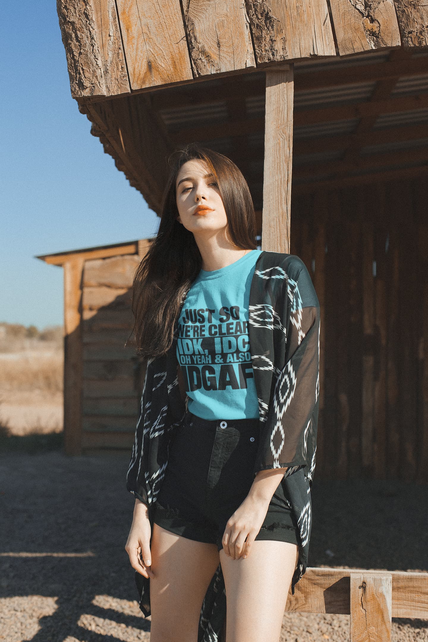 Women's Sky Blue Round Neck T-shirts