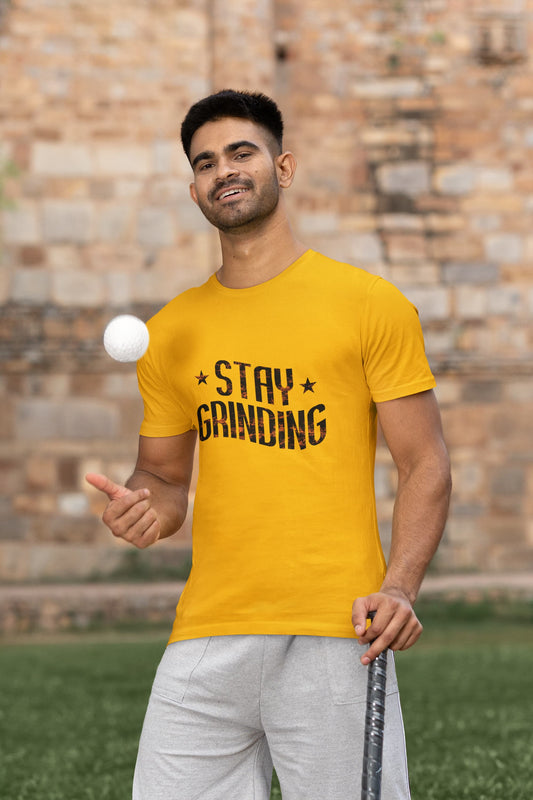 MENS GOLDEN YELLOW ROUNDNECK T-SHIRT 