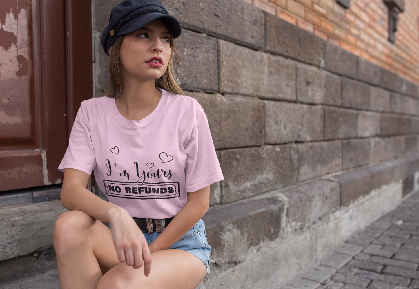 Women's Light Pink Round Neck T-shirts