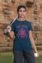 Women's Navy Blue Round Neck T-shirt