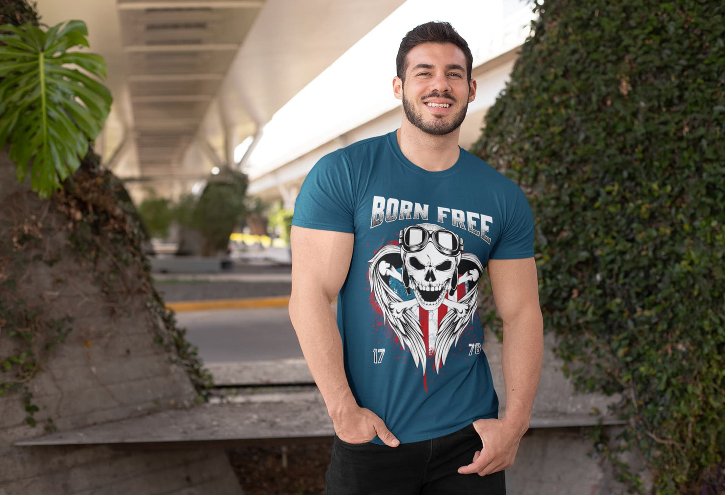 Men's Navy Blue Round Neck T-shirts