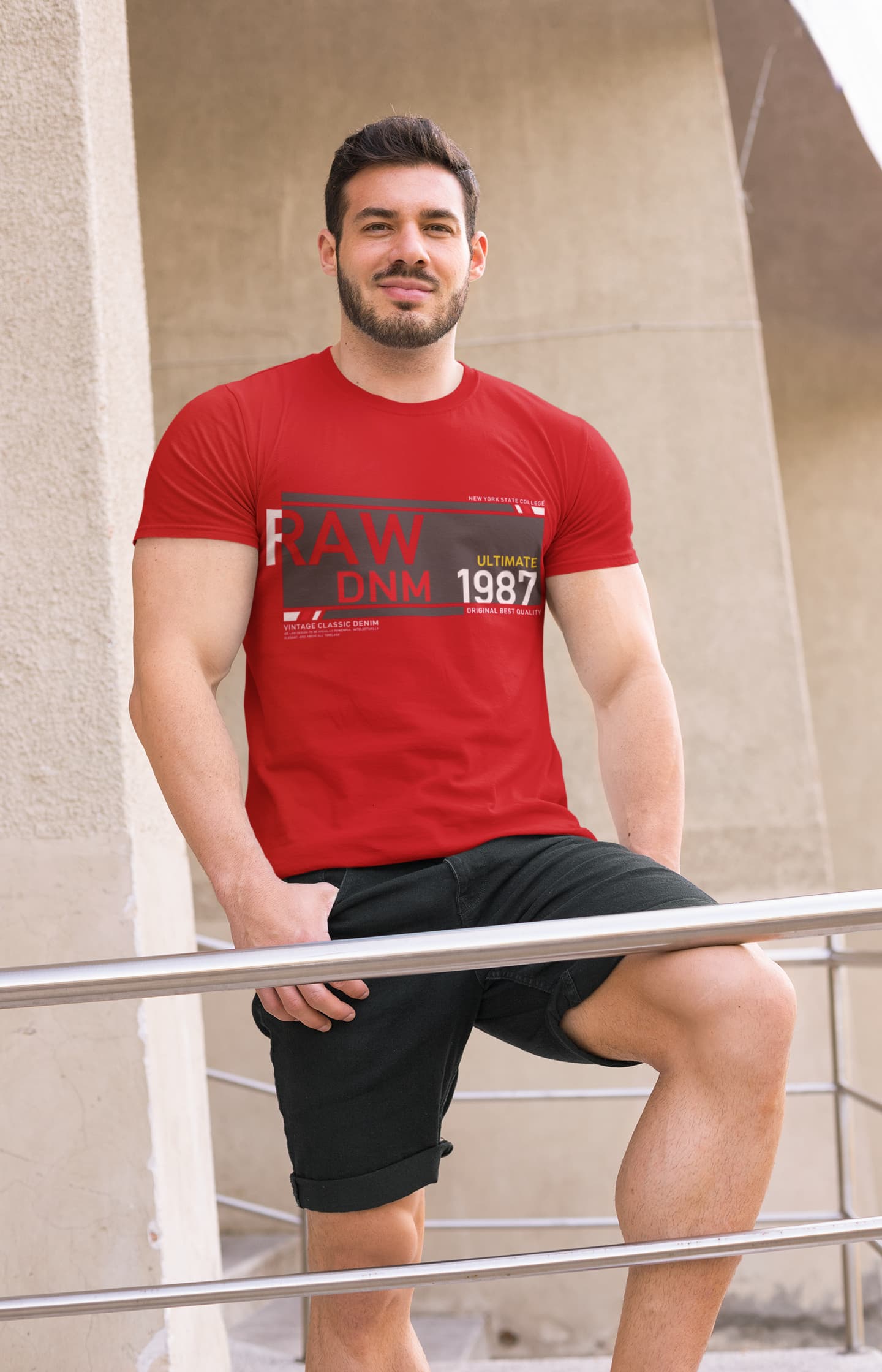 Men's Red Round Neck T-shirts