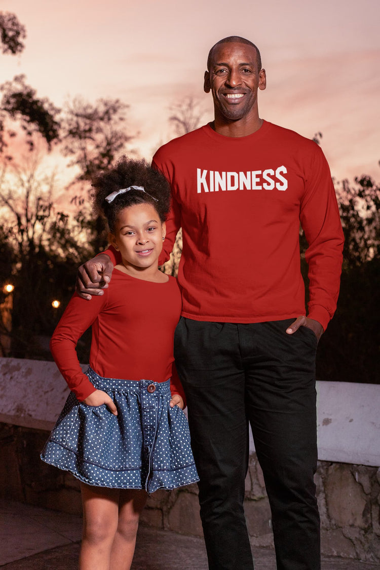 Man and young girl wearing red &