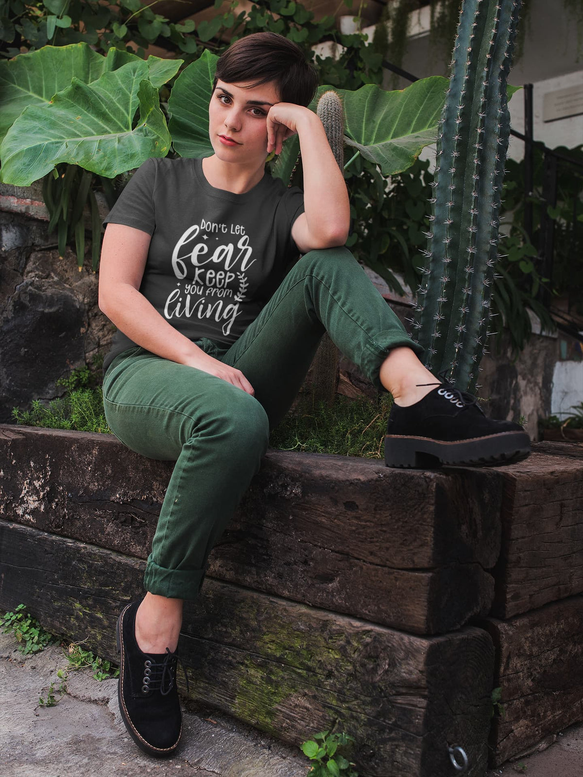Karavirs® Fearful Black graphic tee for women India