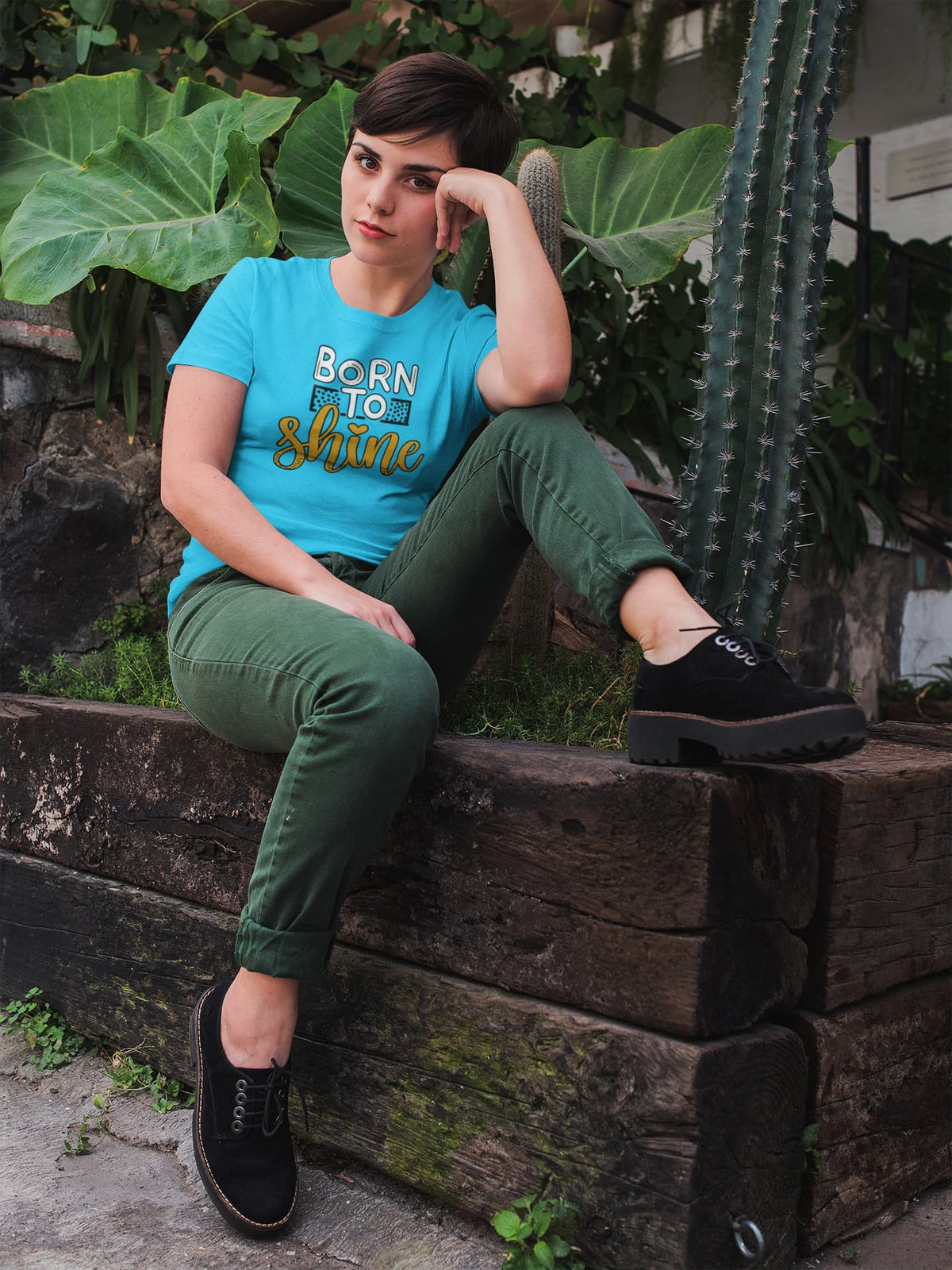 Karavirs® Luminous Sky Blue graphic tee for women India