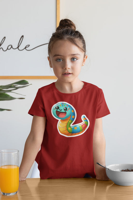 Girls Round Neck Half Sleeve T-shirt | 40007