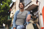 Women's Melange Grey Round Neck T-shirts