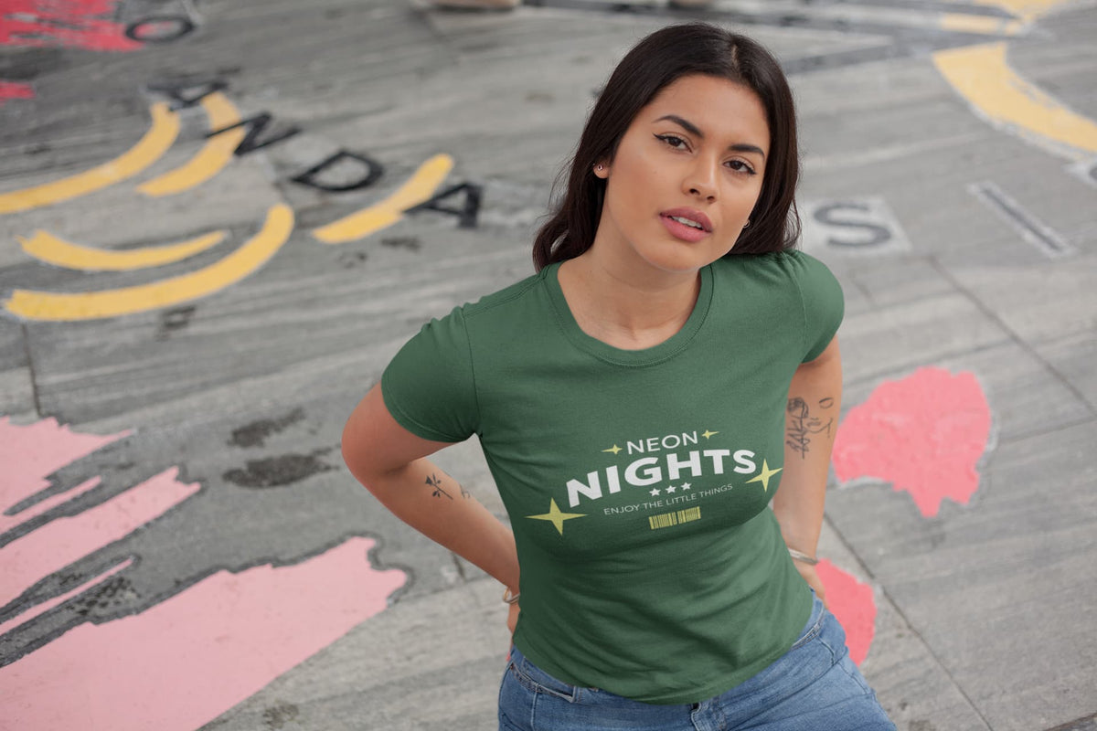 WOMENS OLIVE GREEN ROUNDNECK T-SHIRT