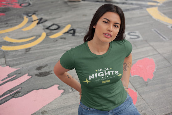 WOMENS OLIVE GREEN ROUNDNECK T-SHIRT