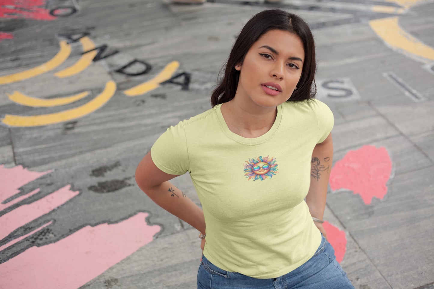 Women's Butter Yellow Round Neck T-shirts