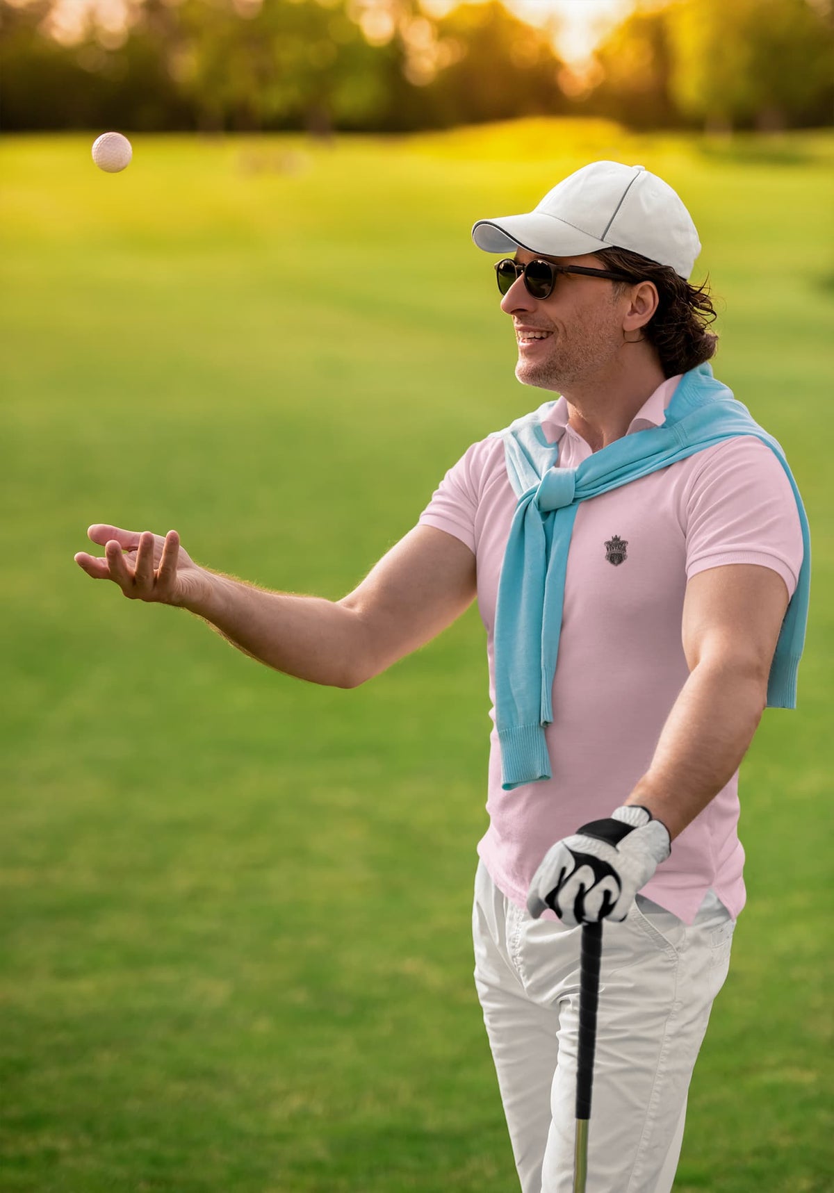 Men's Light Pink Polo T-shirts