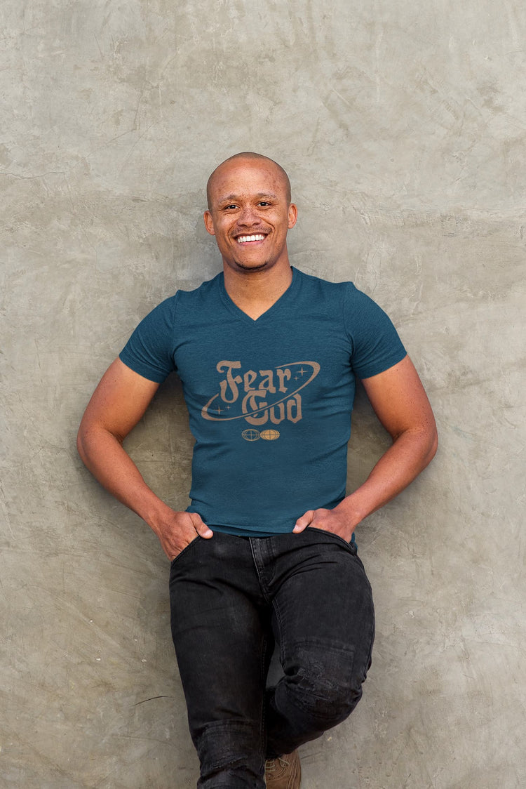 MENS NAVY BLUE VNECK T-SHIRT 
