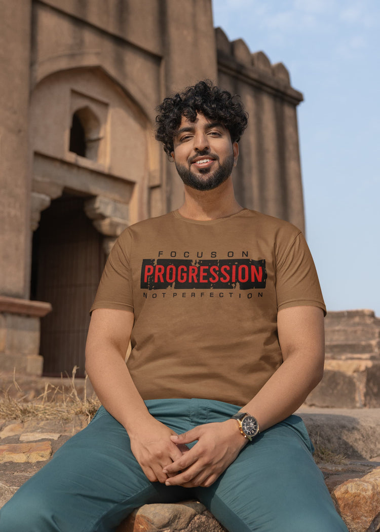 Men’s Chocolate Brown Round Neck T-shirts