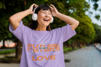 Men's Iris Lavender Oversized Round Neck T-shirts