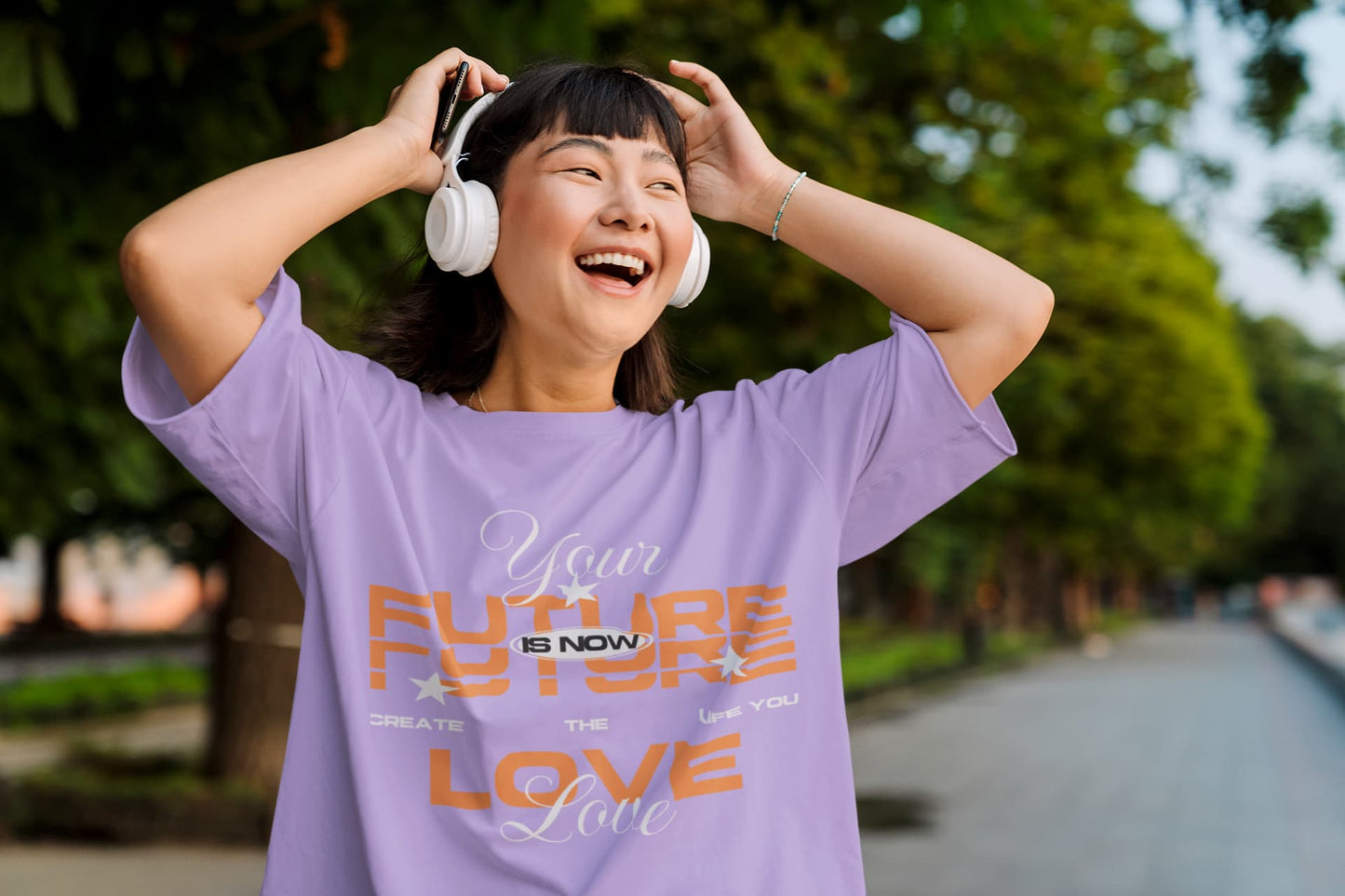 Men's Iris Lavender Oversized Round Neck T-shirts