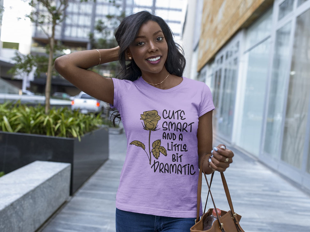 Karavirs® Clever Iris Lavender graphic tee for women India