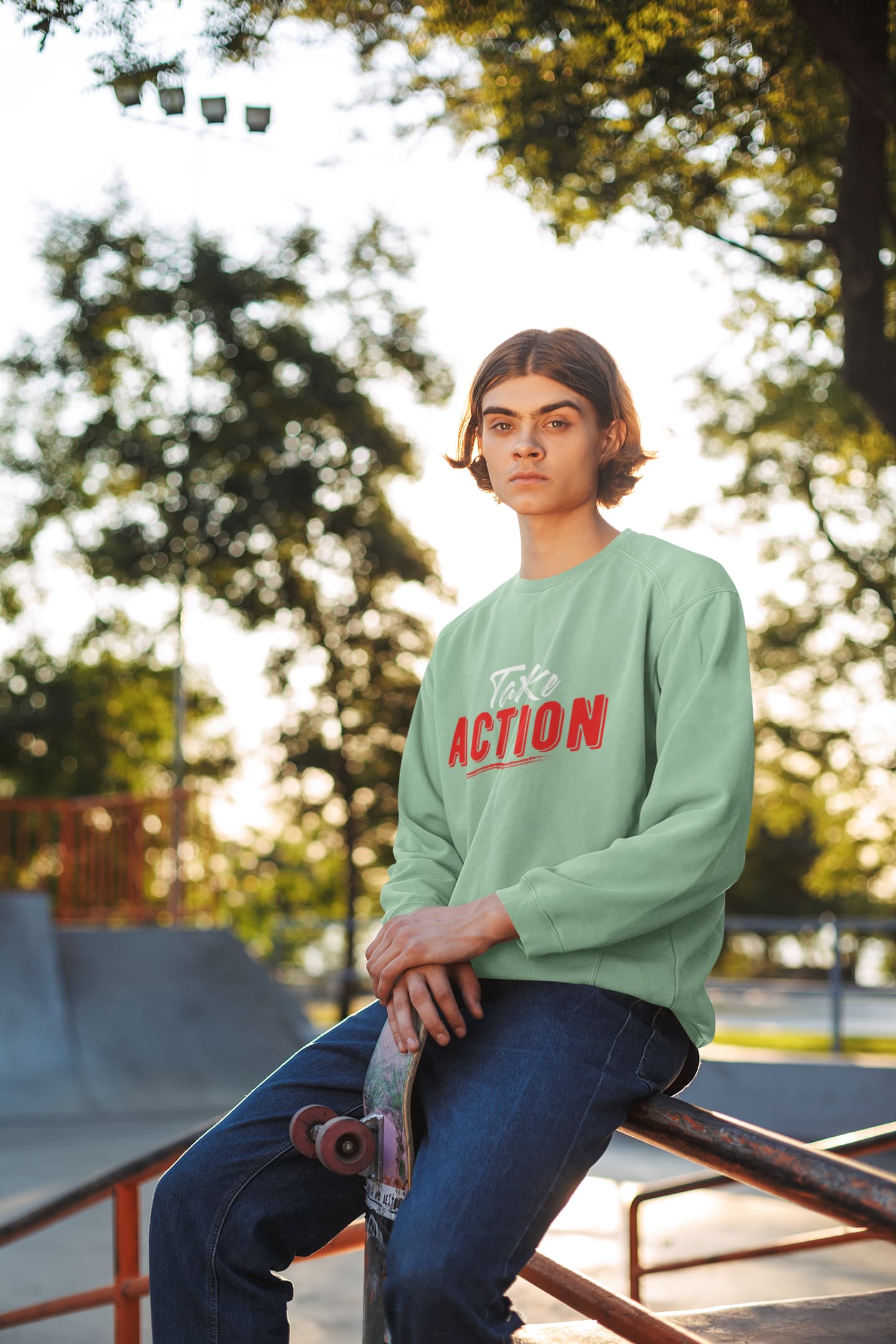 MENS MINT GREEN SWEATSHIRT
