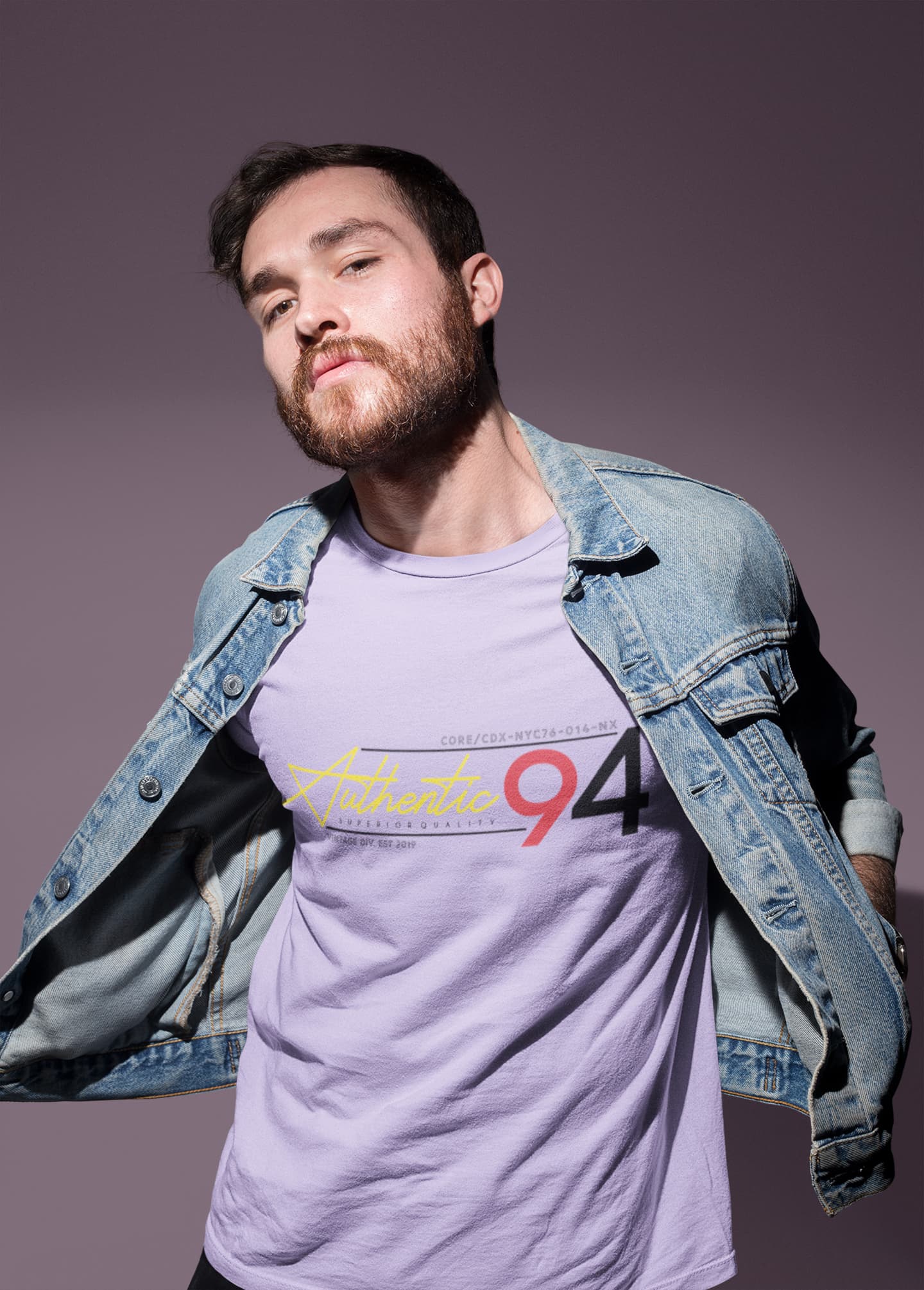 Men's Iris Lavender Round Neck T-shirt