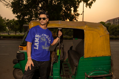 Men's Royal Blue Oversized Round Neck T-shirts
